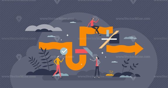 Agile project management as app development methodology tiny person concept