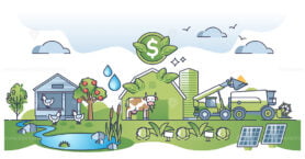 Agribusiness as sustainable agricultural livestock business outline concept