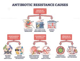 Antibiotic resistance causes and factors of ineffective usage outline diagram