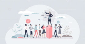 Authority as governmental and political leadership power tiny person concept