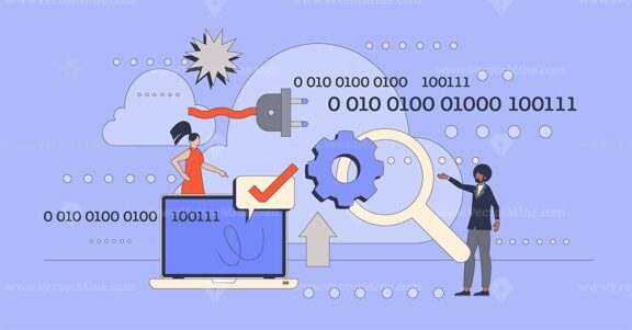 Big data as information collection or storage retro tiny person concept
