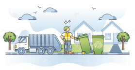 Bin collector occupation and garbage container emptying task outline concept
