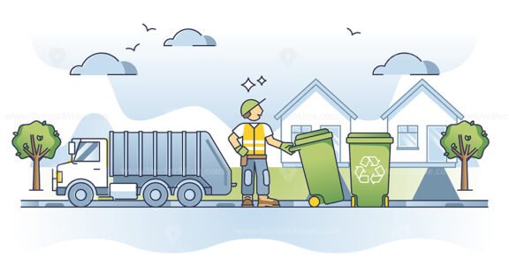 Bin collector occupation and garbage container emptying task outline concept
