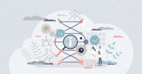 Bioinformatics as biological data or bioengineering study tiny person concept