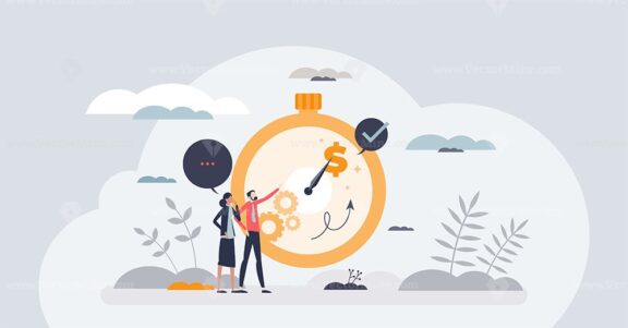Business strategy with digital marketing series planning tiny person concept