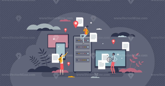 CDN content delivery network for information distribution tiny person concept