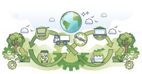 Circular economy with eco resource usage for manufacturing outline concept