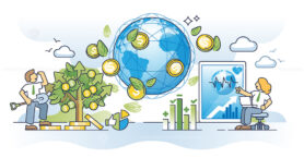 Climate FinTech for sustainable investments development outline concept
