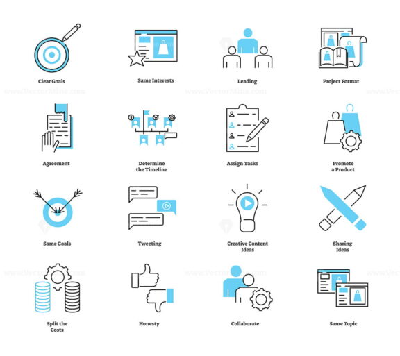 FREE Co collaborate marketing icon collection