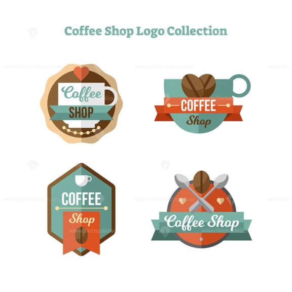 FREE Coffee shop logo collection vector illustration set