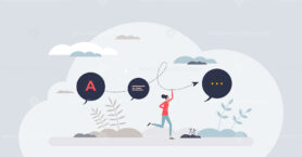 Communication evolution as letters to speech progress tiny person concept