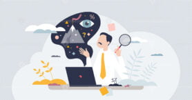 Companies mission and company future vision or target tiny person concept
