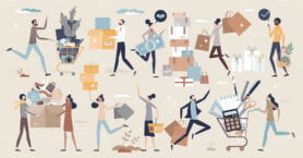 Consumer set with retail goods purchase elements in tiny person collection
