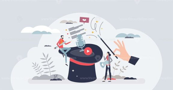 Content making for marketing influencers and online blogs tiny person concept