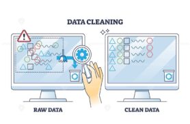 Data cleaning and raw information removing from storage outline diagram
