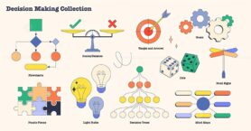 Decision making process strategies in tiny neubrutalism collection set