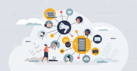 Digital literacy as ability to read and analyze data tiny person concept