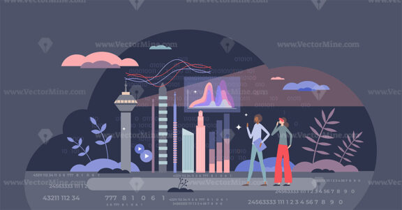 Digital transformation in business with futuristic tech tiny person concept