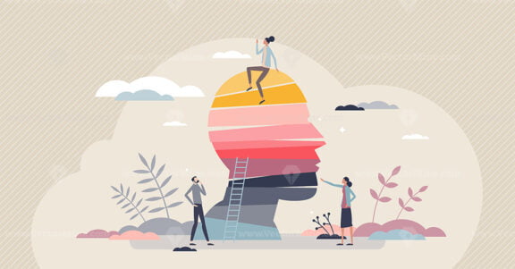 Diverse thinking and various viewpoint for situation tiny person concept