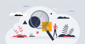 Diversity metrics or DEI as workforce demographics data tiny person concept