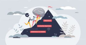 Driving change in workplace with Gen Z as main force tiny person concept