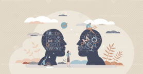 Dyslexia as learning disorder and understanding problem tiny person concept