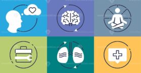 Emotional regulation and mental feelings control grid outline concept