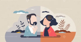 Empathy skills as ability to understand other feelings tiny person concept