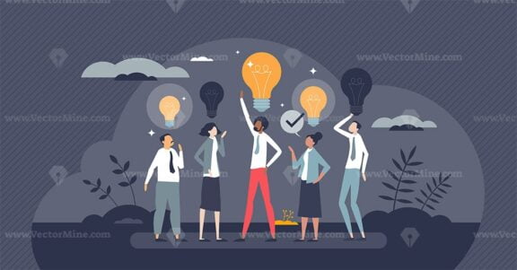 Employee engagement and motivation with inspiration tiny person concept
