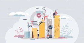Employee talent development and human resources growth tiny person concept