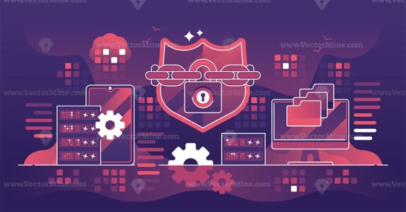 Endpoint security and user device protection from threats outline concept