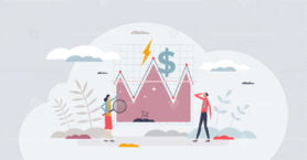Energy demand and electricity consumption vs price tiny person concept