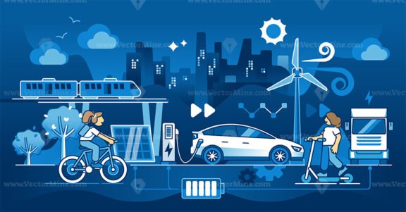 Environment friendly electric transport with renewable source outline concept