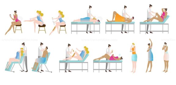 FREE Epilation and depilation vector illustration collection set