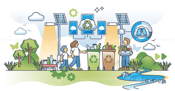 ESG for sustainable growth as principles for clean nature outline concept