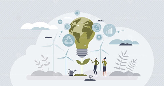 ESG or environmental social governance finance investing tiny person concept