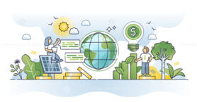 ESG investing with environmental social governance principles outline concept