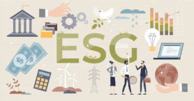 ESG items as environmental, social and governance tiny person collection set