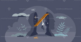 Existentialism as philosophical search for life meaning tiny person concept