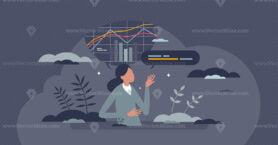 Financial analysis as financier company data presentation tiny person concept