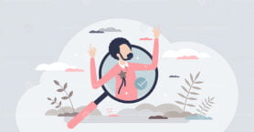 Finding talent with best unique and professional skills tiny person concept