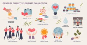 General charity, volunteer and social aid elements in tiny person collection