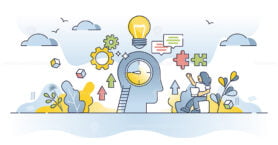 Genius hour and creative personal inspirational project time outline concept