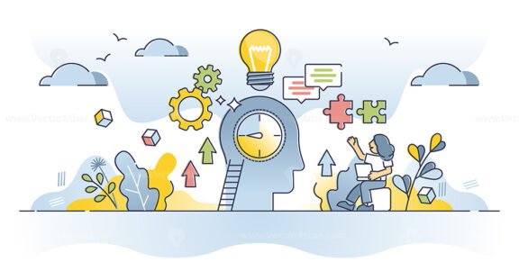 Genius hour and creative personal inspirational project time outline concept