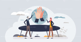 Global business etiquette for international business tiny person concept
