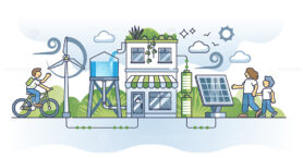 Green energy initiatives as sustainable household power usage outline concept