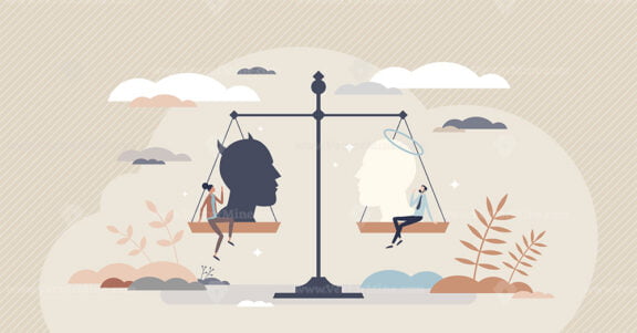 Halo effect as cognitive psychological personality bias tiny person concept