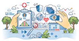 Health information management and online healthcare system outline concept