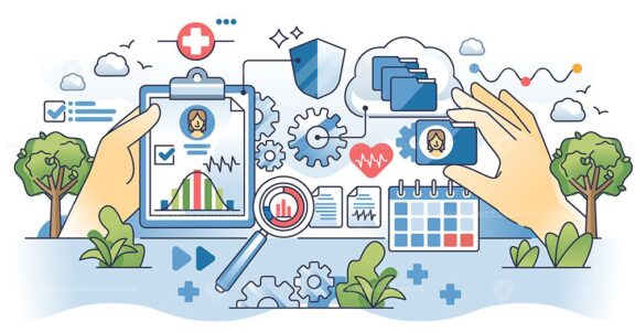 Health information management and online healthcare system outline concept