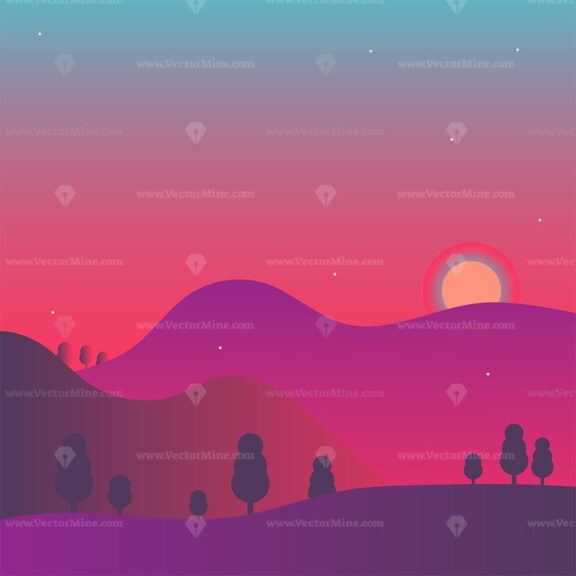 FREE Vector illustration with colorful background horizon